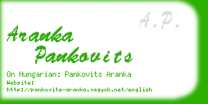 aranka pankovits business card